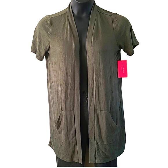 Isaac Mizrahi Live! Women's Open Front Short Sleeve Cardigan -Size Small Petite - Picture 4 of 6